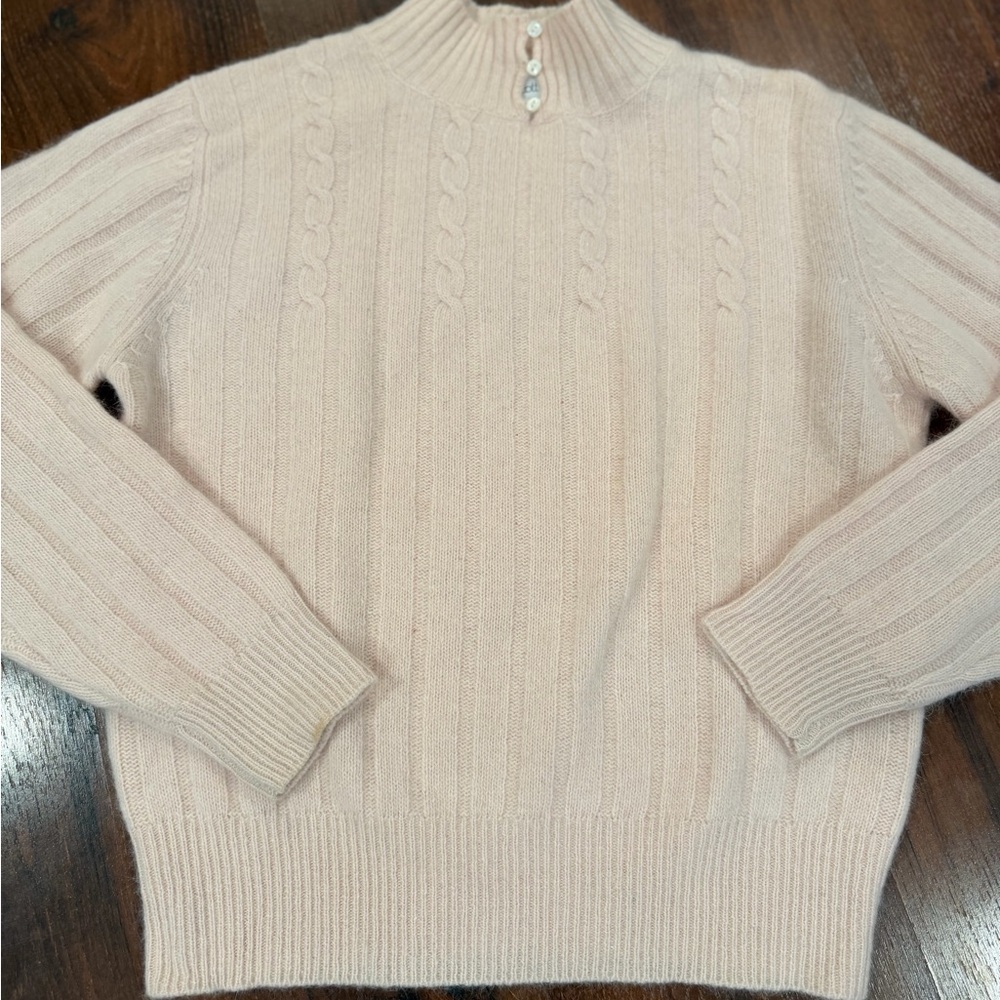 Vintage Robert Scott Ltd women's Lambswool Angora Sweater light pink Sz 36 (4-6) - Picture 2 of 9
